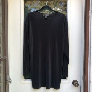 Vintage • Black Silky Ripple Style Dress